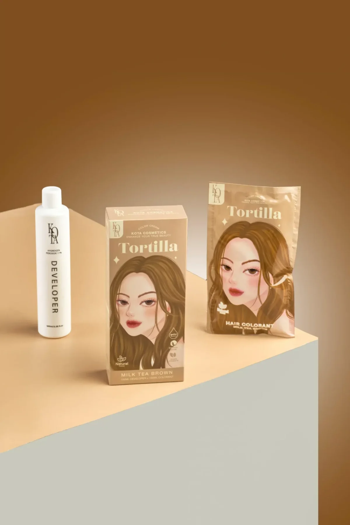 ⁦صبغة الشعر العضوية كوتا كوزمتيكس - بني شاي بحليب (Kota Cosmetics Tortilla Milk Tea Brown) - 200 مل⁩ - الصورة ⁦3⁩