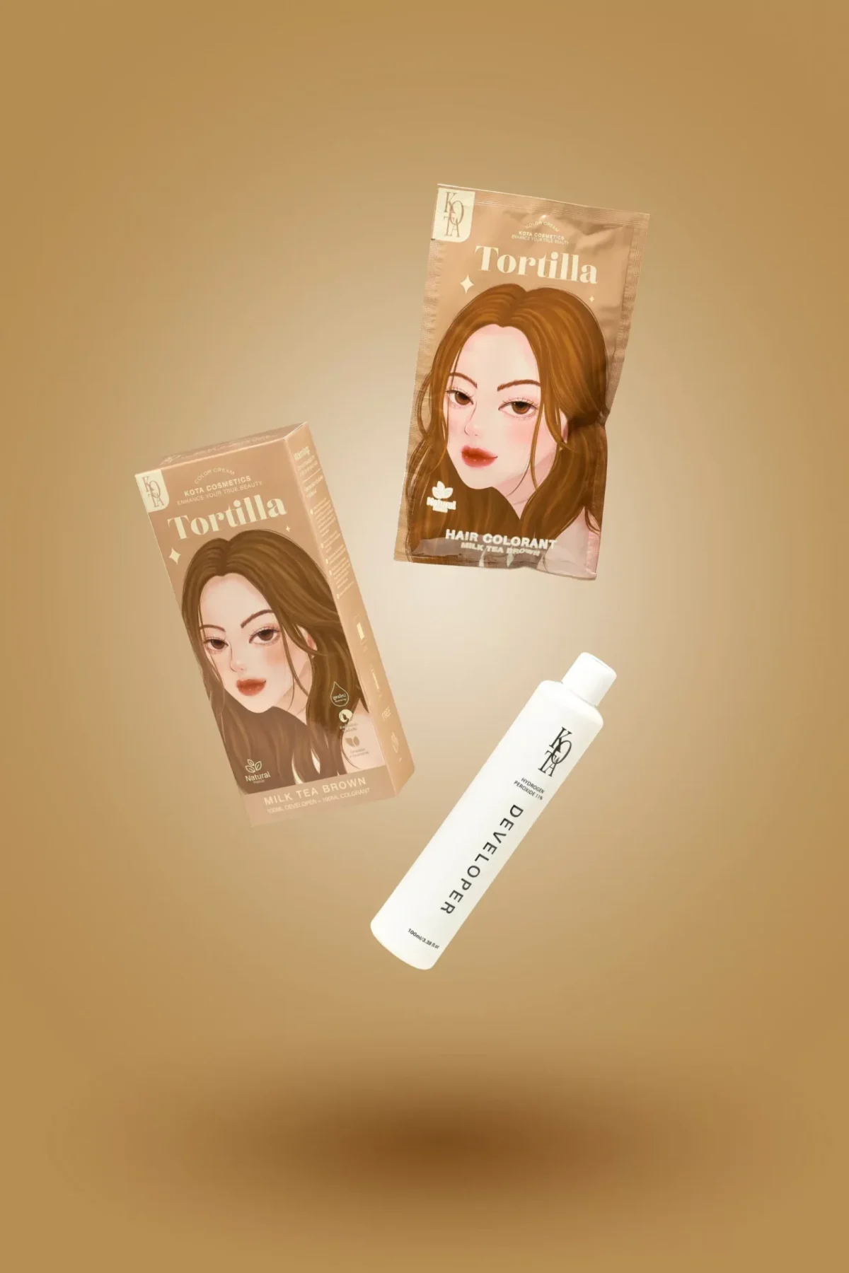 ⁦صبغة الشعر العضوية كوتا كوزمتيكس - بني شاي بحليب (Kota Cosmetics Tortilla Milk Tea Brown) - 200 مل⁩ - الصورة ⁦4⁩