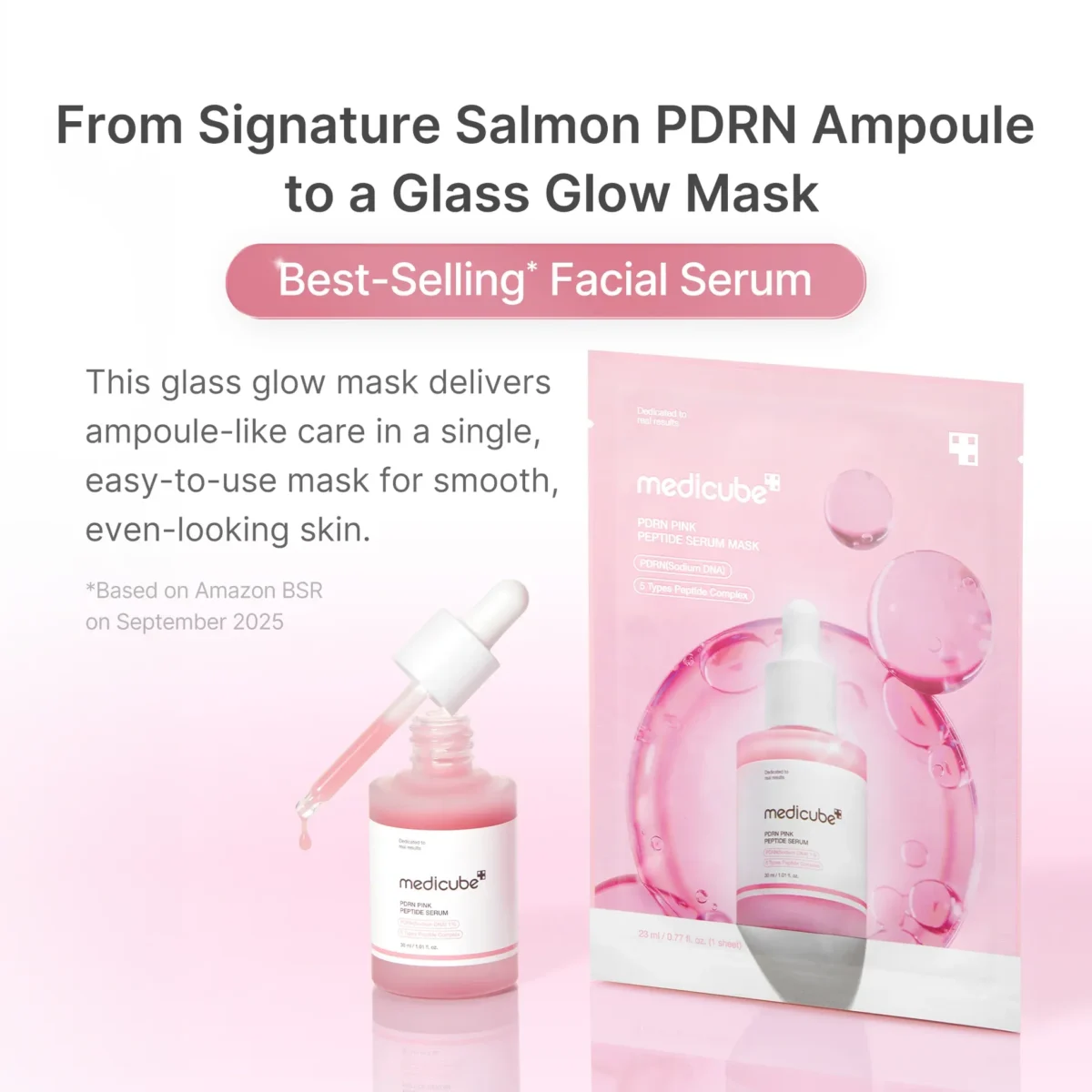 ⁦ماسك بي دي آر إن بالببتيد الوردي لترطيب ونضارة البشرة من ميديكيوب (Medicube PDRN Pink Peptide Serum Mask)⁩ - الصورة ⁦5⁩