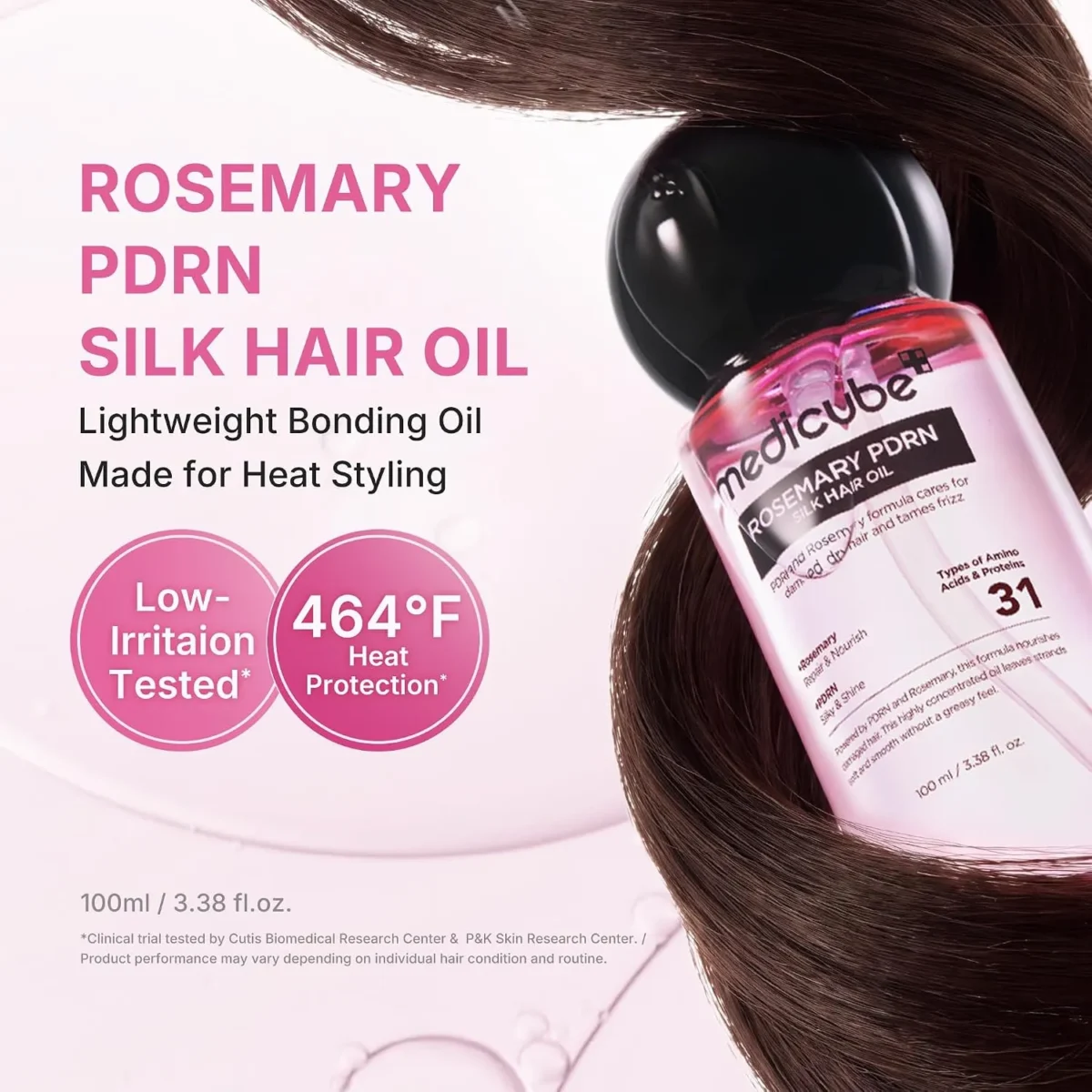 ⁦زيت إكليل الجبل و بي دي آر إن لإصلاح وتغذية الشعر من ميديكيوب (Medicube Rosemary PDRN Silk Hair Oil) - 100 مل⁩ - الصورة ⁦6⁩