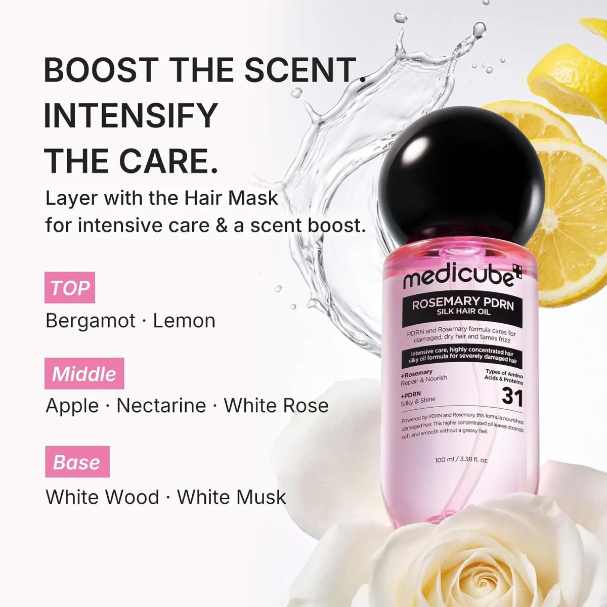 ⁦زيت إكليل الجبل و بي دي آر إن لإصلاح وتغذية الشعر من ميديكيوب (Medicube Rosemary PDRN Silk Hair Oil) - 100 مل⁩ - الصورة ⁦5⁩