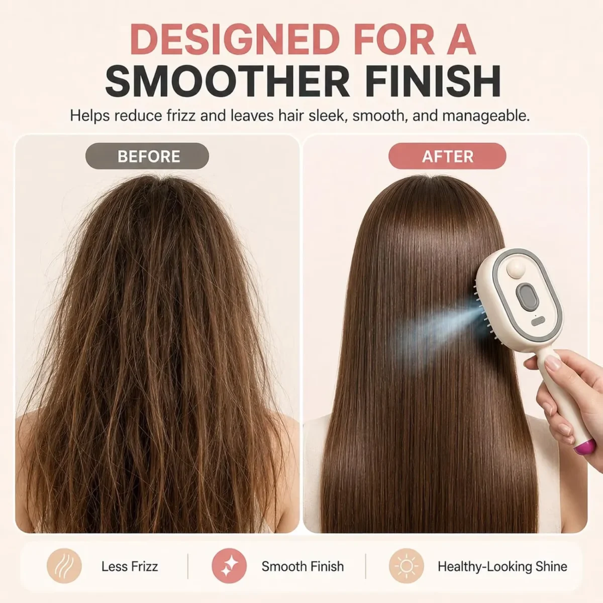 ⁦فرشاة مساج وفك التشابك الكهربائية 5 في 1 مع بخاخ مدمج وتنظيف ذاتي (Electric Spray Air Cushion Massage Comb)⁩ - الصورة ⁦2⁩