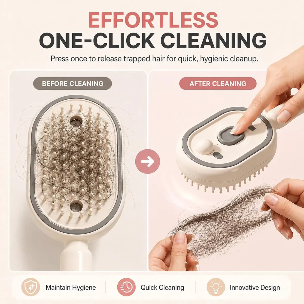 ⁦فرشاة مساج وفك التشابك الكهربائية 5 في 1 مع بخاخ مدمج وتنظيف ذاتي (Electric Spray Air Cushion Massage Comb)⁩ - الصورة ⁦5⁩
