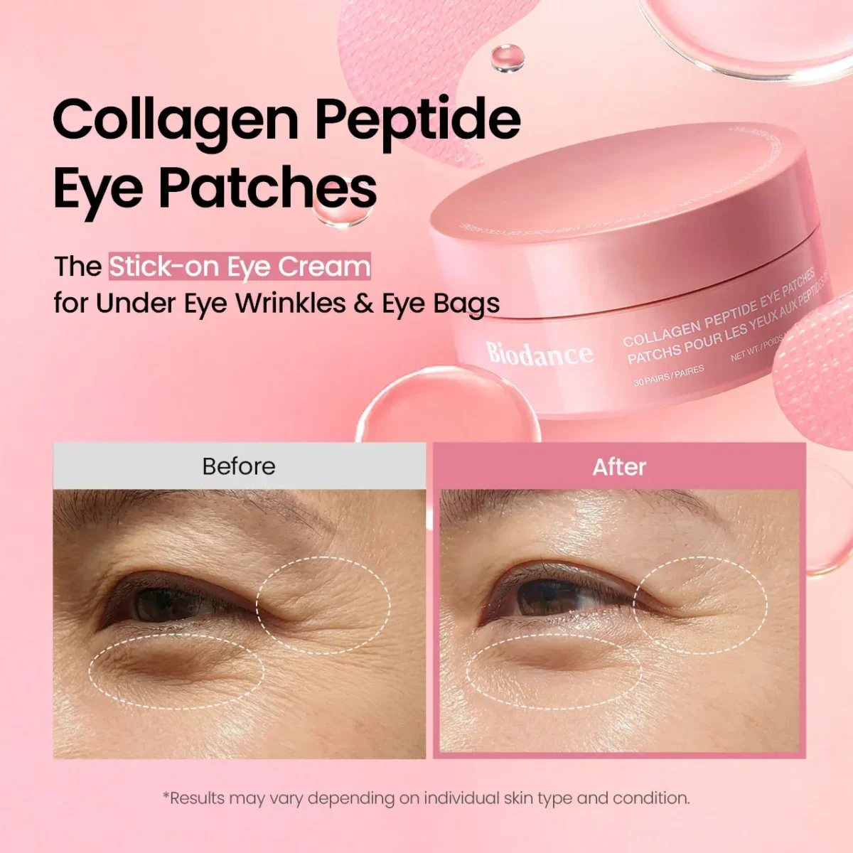 ⁦لصقات العين كولاجين ببتيد لشد التجاعيد من بيودانس (Biodance Collagen Peptide Eye Patches) - 30 زوج⁩ - الصورة ⁦2⁩