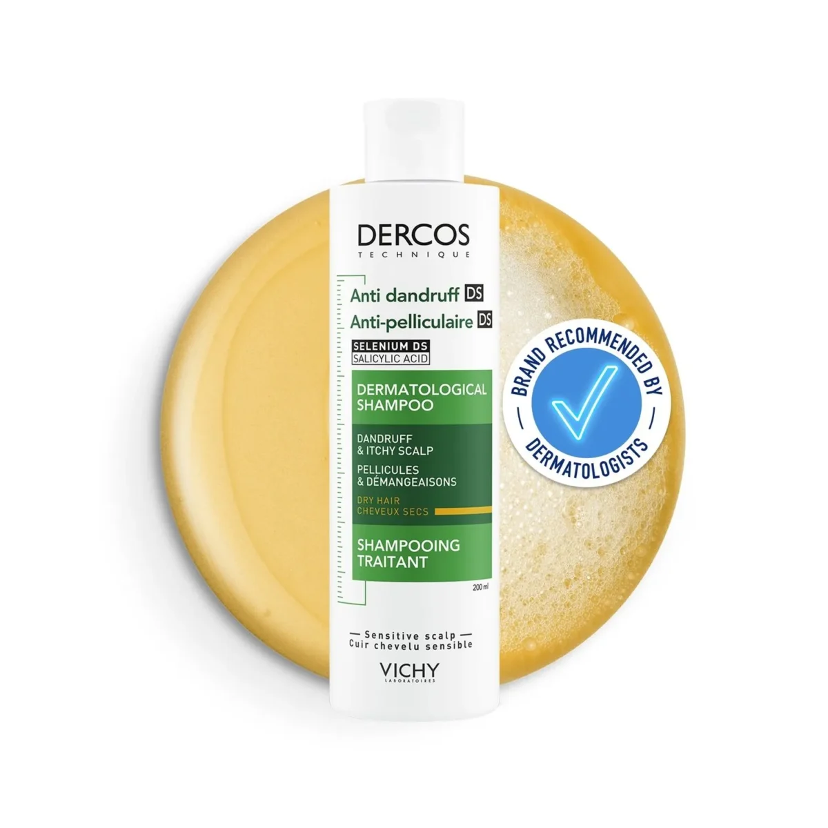 ⁦شامبو فيشي ديركوس المضاد للقشرة للشعر الجاف (Vichy Dercos Anti-Dandruff Shampoo for Dry Hair) - 200 مل⁩ - الصورة ⁦9⁩