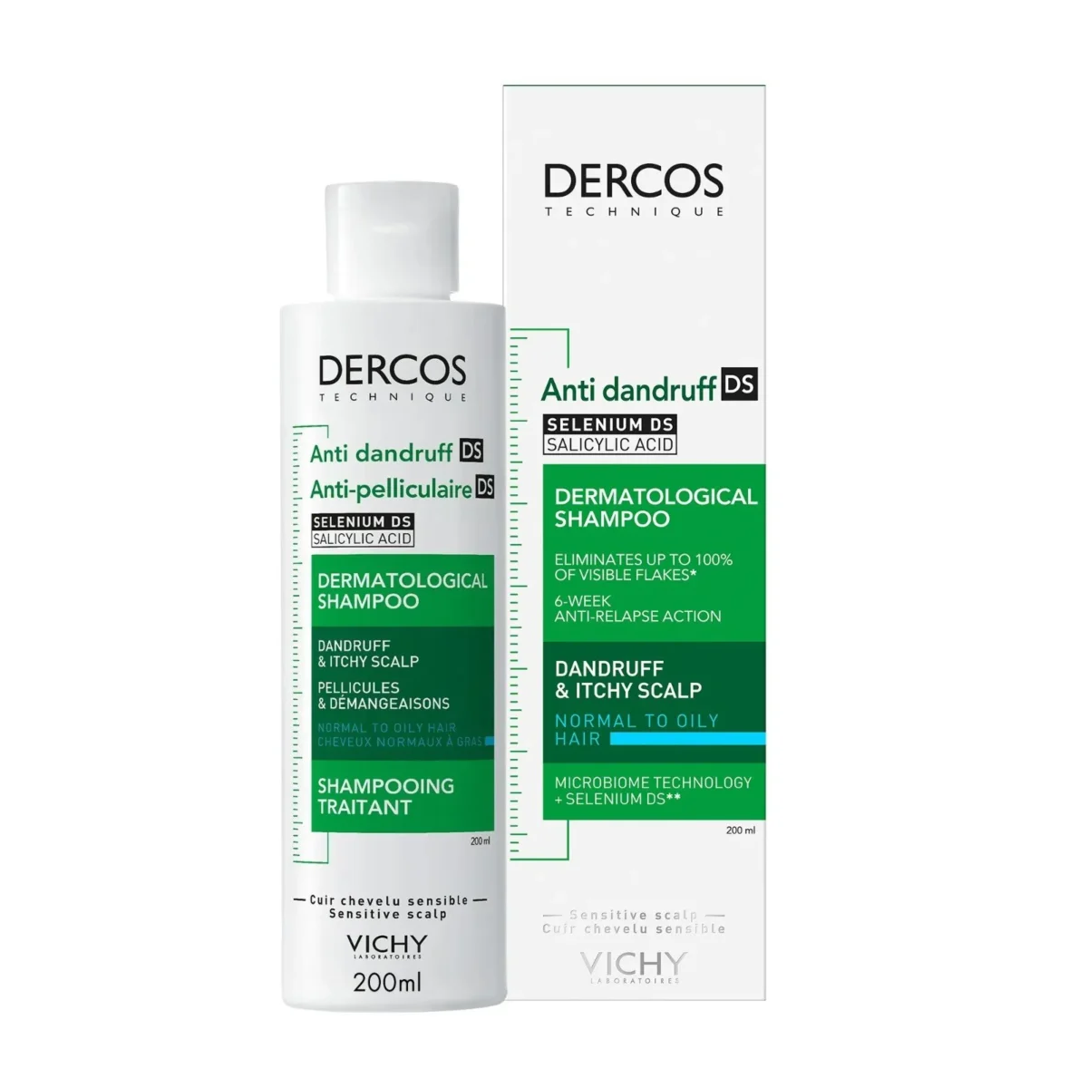 ⁦شامبو فيشي ديركوس المضاد للقشرة للشعر العادي إلى الدهني (Vichy Dercos Anti-Dandruff Shampoo for Normal to Oily Hair) - 200 مل⁩ - الصورة ⁦6⁩